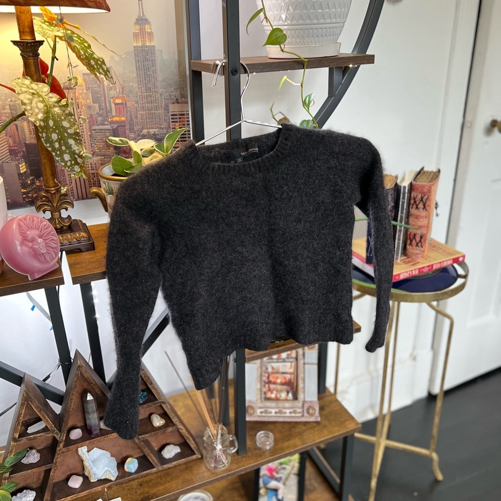 360 Cashmere Black Crew Neck Sweater